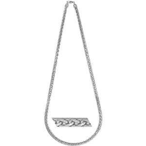  14k White Gold Overlay 20 inch Braided Mesh Necklace 