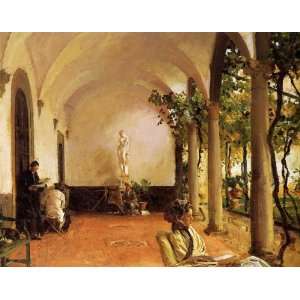 Oil Painting Villa Torre Galli The Loggia John Singer Sargent Hand 