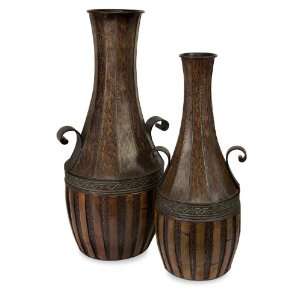   Set of 2 Moroccan Design Style Long Neck Floor Vases: Home & Kitchen