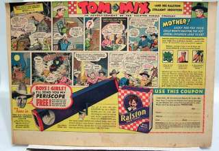 1941 Tom Mix Sunday Comic Strip Ralston Periscope Ad  