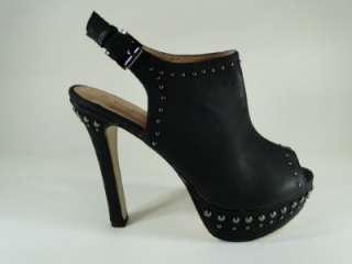 New Black Studded Slingback Heel Sandal Sz 5.5 #L27  