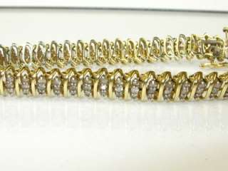   3ctw Natural Round Cut Diamond 10k Y Gold Tennis Bracelet 12.2g 7.25L