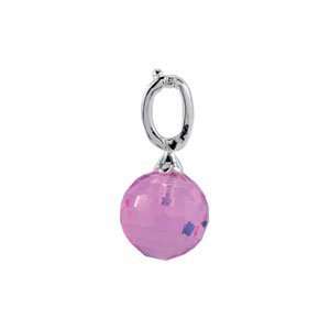    Sterling Silver 12.00MM Kera Pink Crystal Charm Bead Jewelry