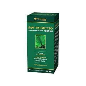  Vitamin World Saw Palmetto 1000 mg, 90 Softgels (Pack of 2 