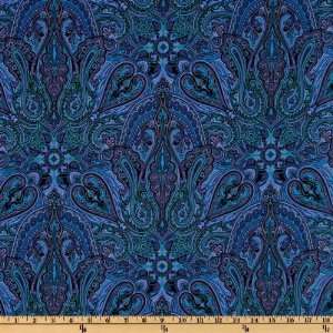  44 Wide Kashmir Paisley Blue Fabric By The Yard Arts 