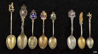 Souvenir Spoons Sterling Silver Nicely Enameled Canada England 