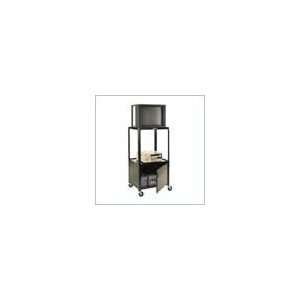   24inch Deep Cabinet Table TV Cart in Black Finish: Furniture & Decor