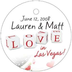 Wedding Favors Love Dice Design Vegas Theme Circle Shaped Personalized 