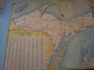 JJ462 Marathon Gasoline Ohio Oil Michigan 1950s Map  