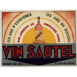  1929 Vin Sautel Aperitif French Wine Antique Advertising 