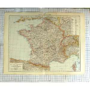   ANTIQUE MAP c1790 c1900 FRANCE CORSICA PARIS CHANNEL: Home & Kitchen