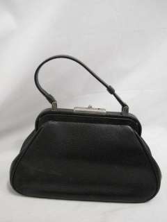 Prada Black Textured Leather Top Handle Small Bag  
