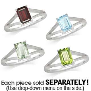   Topaz, Green Amethyst or Peridot 925 Sterling Silver Solitaire Ring
