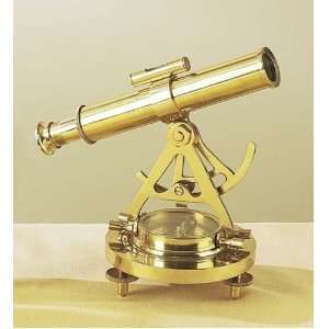  Antique Replica Tabletop Brass Telescope & Compass
