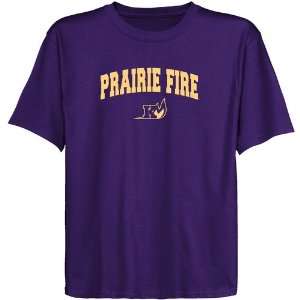  NCAA Knox College Prairie Fire Youth Purple Logo Arch T 