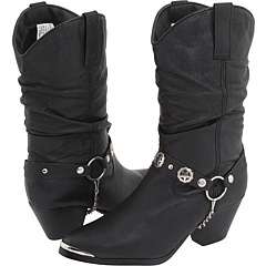 ladies DINGO WESTERN slouch black leather boot  