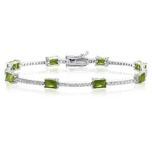   Olivine Green CZ Sterling Silver Bracelet Willow Company Jewelry