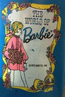 Vintage THE WORLD OF BARBIE PLASTIC THERMOS BOTTLE 1973  