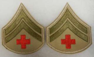 VINTAGE PAIR of RED CROSS CORPORAL RANK CHEVRON PATCHES  