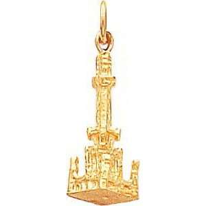  14K Yellow Gold 3D Chicago Water Tower Charm: Jewelry