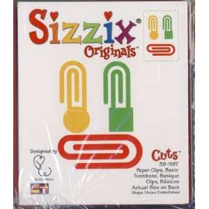  Sizzix Originals PAPER CLIPS, BASIC Die RED: Arts, Crafts 