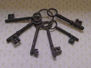 COLLECTION OF 6 LARGE ANTIQUE IRON KEYS  