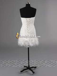   Sweetheart Feather Short Wedding Dress Bridal Gown New IN STOCK