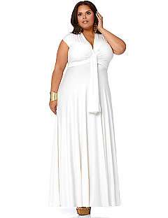 Marilyn Long Convertible Dress   White