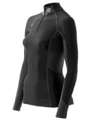 Skinss400 Womens Thermal Long Sleeve Compression Top With Zip Mock 