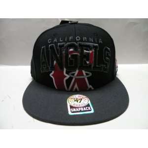 47 Brand MLB California Angels Black Red 2 Tone Retro Snapback Cap