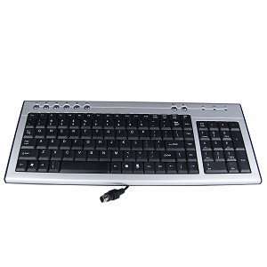  104 Key Multimedia PS/2 Keyboard (Silver & Black 