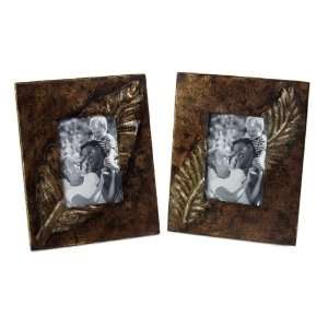  Set of 2 Distinctive Autumn Brown Frames with Embossed 