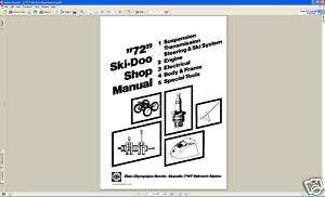 1972 Bombardier Ski Doo Service Manual CD    SkiDoo  