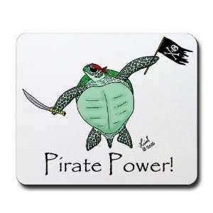    Pirate Sea Turtle Humor Mousepad by 