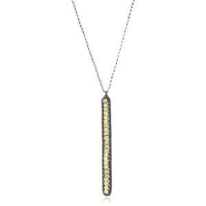   Oxidized Silver And 14k Gold Fill Drop Pendant 19.75  20 Jewelry