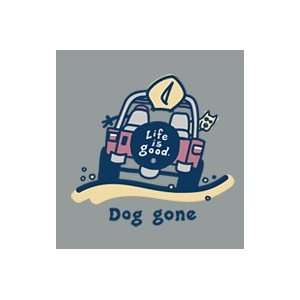 Life Is Good Beach Dog Gone on Moss Mens Tee:  Sports 