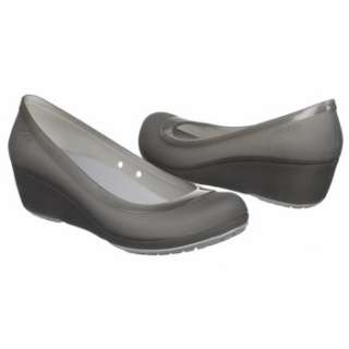 Womens Crocs Carlisa Mini Wedge Black/Silver Shoes 