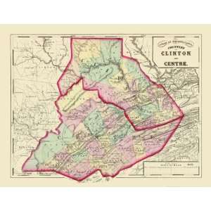    CLINTON & CENTRE COUNTY PENNSYLVANIA (PA) MAP 1872