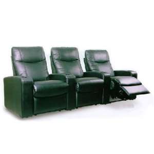: Coaster Media Theater Black Leather Match Seating Coaster Recliners 