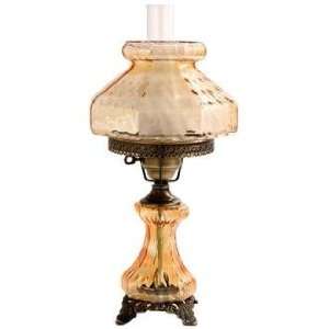   Large Amber Rhombus Night Light Hurricane Table Lamp: Home Improvement