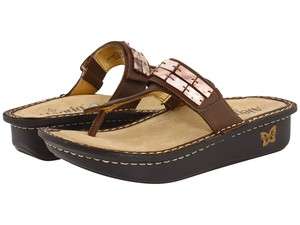   CARINA BURNISHED Brown Leather Thong Style Sandals Shoes CAR 604