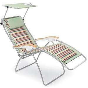 Serenity Reclining Lounge Chair w/ Laced Suspension System & Sunshade 