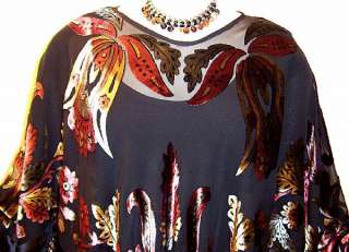Silk Poncho Shawl Top Bohemian Velvet Maya Matazaro New  