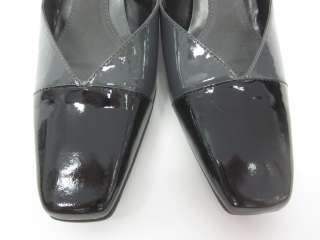AEROSOLES Black Gray Patent Leather Wedges Shoes Sz 8  