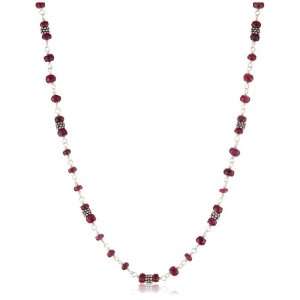    JIVASUKHA by Lois Hill Sapphire and Ruby Beaded Necklace Jewelry