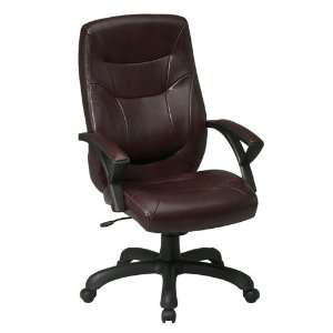   Chocolate Faux Leather Executive Office Desk Chairs: Office Products