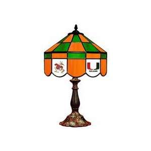  Miami Hurricanes MVP 14 Executive Stained Glass Table Lamp 