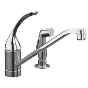   Kitchen Faucet with 10 Inch Spout, Sprayhead and Loop Handle, Biscuit