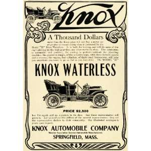  1907 Ad Transport Knox Automobile Company Waterless Motor 