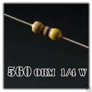 50 Widerstände Widerstand 560 Ohm 0,25W 1/4w LED 14V  